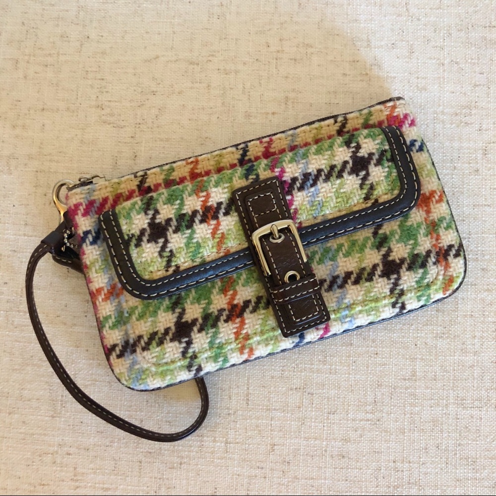Colorful Tweed Coach Wristlet